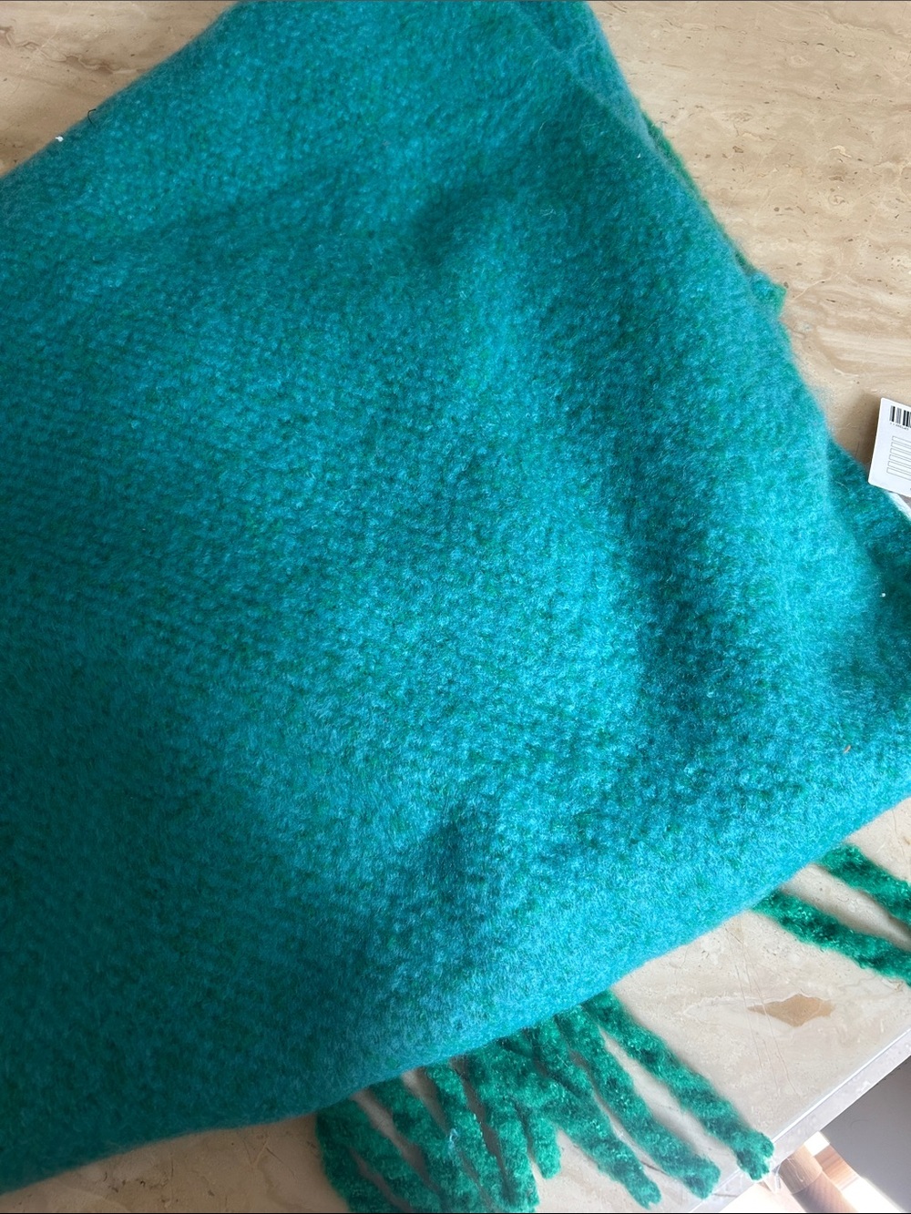 Urban Outfitters Teal Fringe Scarf